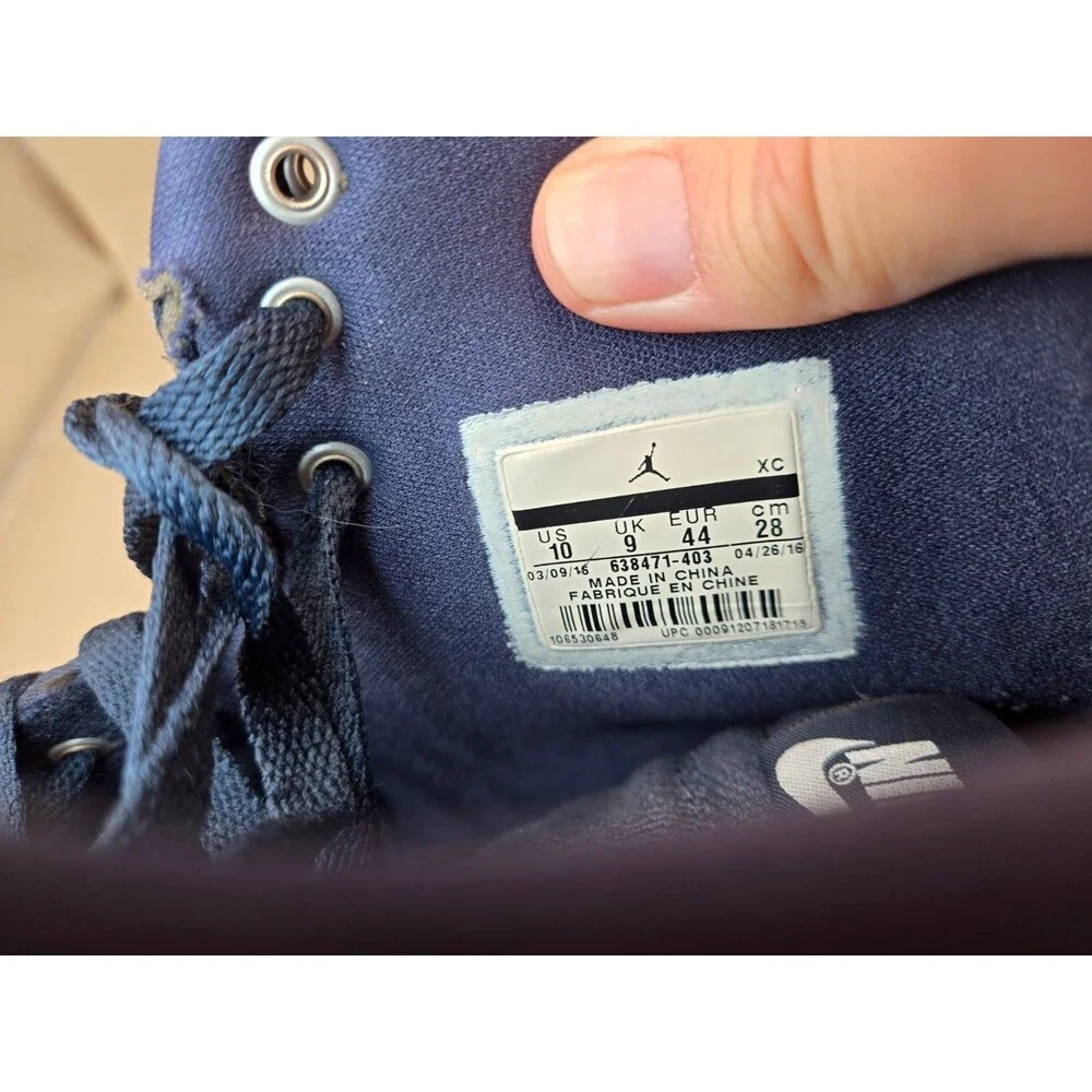 Jordan 1 Retro AJKO Shoes Men's 10 Navy Blue Quilted Canvas Athletic OG Sneakers